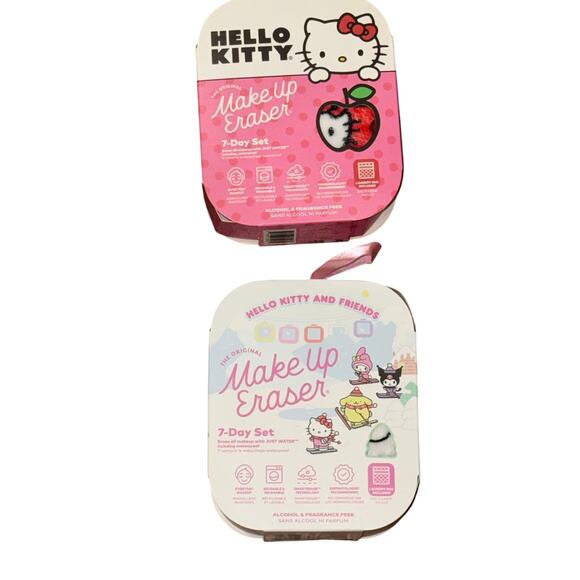NIB Hello Kitty Makeup Eraser Full 4-Piece Set Sanrio Collab 7-Day Sets - Picture 8 of 16